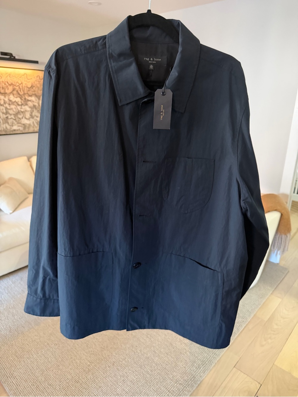 rag & bone Men's Navy Lightweight Shirt Jacket